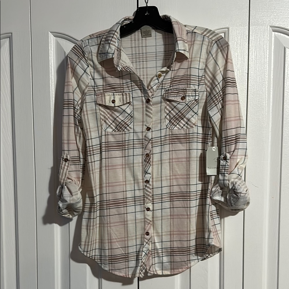Plaid Button-Up Shirt